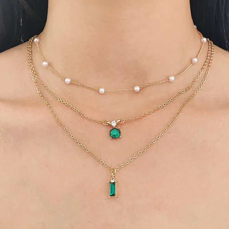 Collier Femme Émeraude