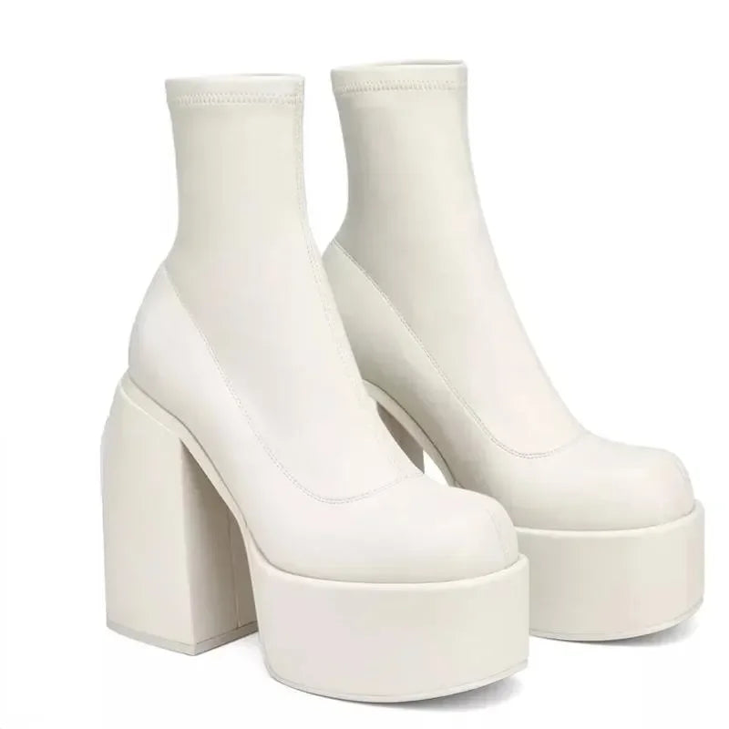 Botte Femme Mi-Mollet - Talon Carré et Doublure Pluche