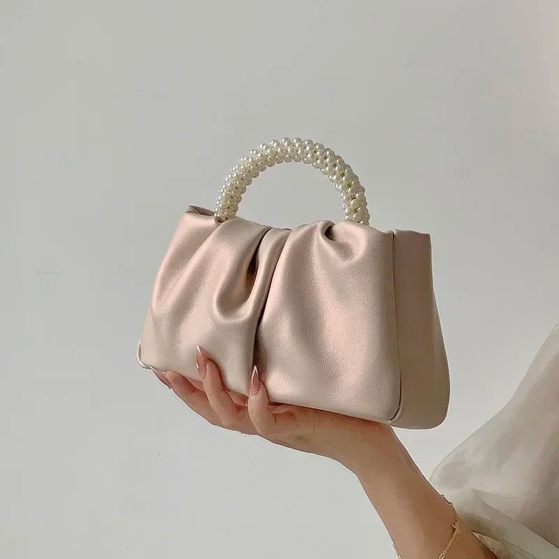 Sac Clutch en Cuir Perlé, Style Fashion et Élégant