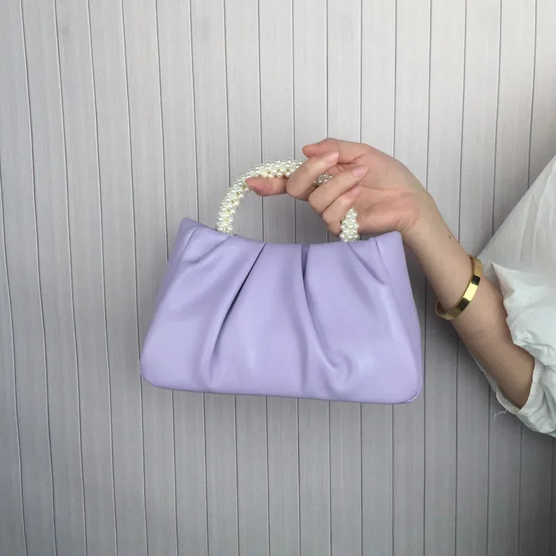 Sac Clutch en Cuir Perlé, Style Fashion et Élégant