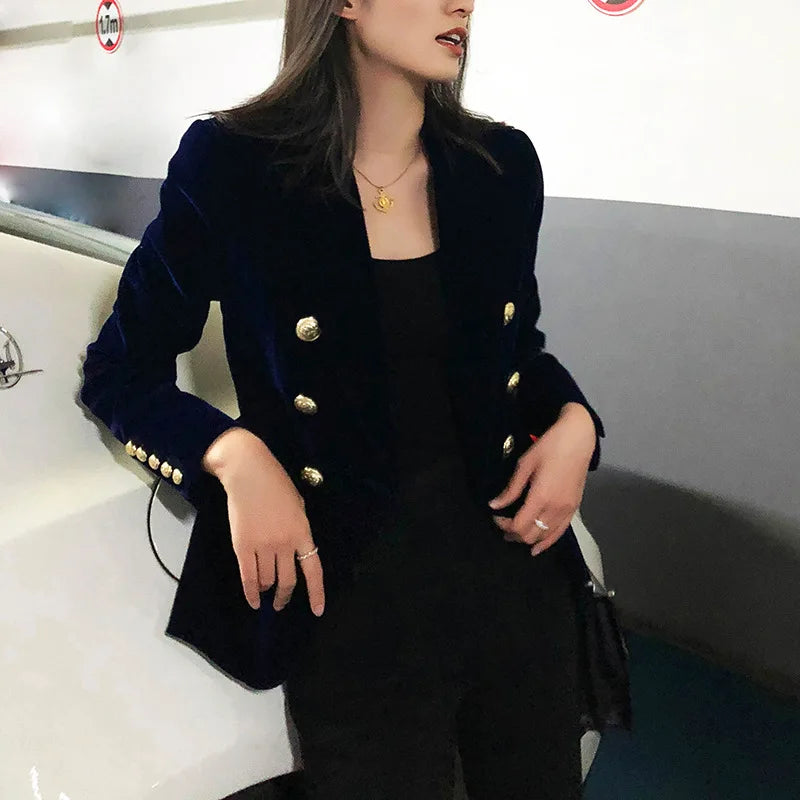 Blazer Slim en Velours pour Femme - Élégance et Confort