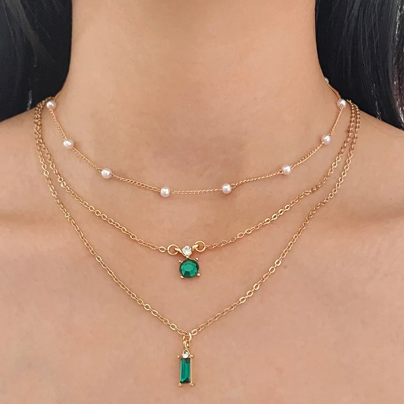 Collier Femme Émeraude