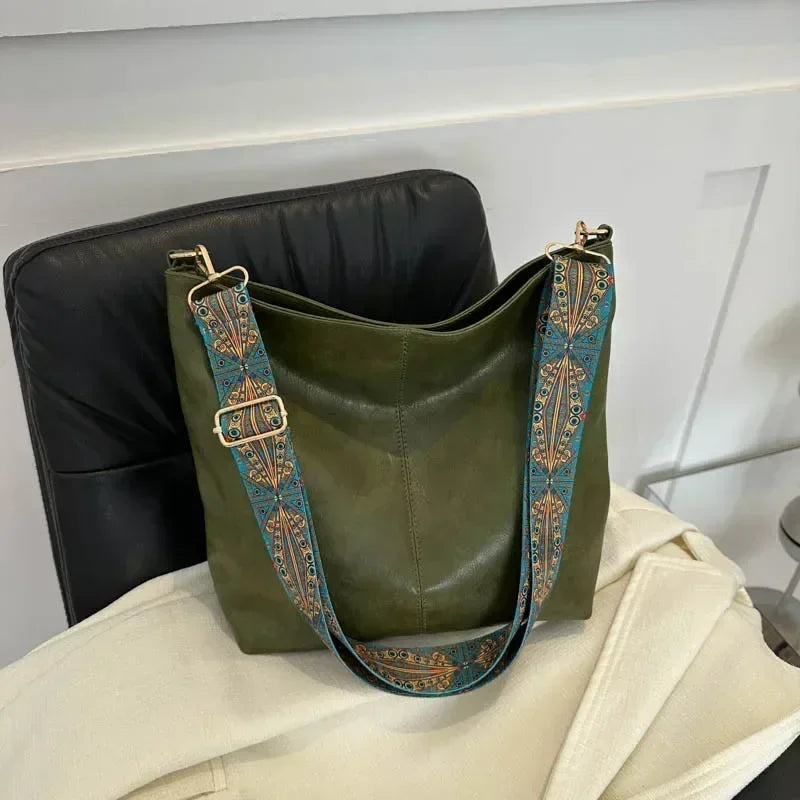 Sac Cabane en Cuir - Sac à Fermeture Zippée Moderne