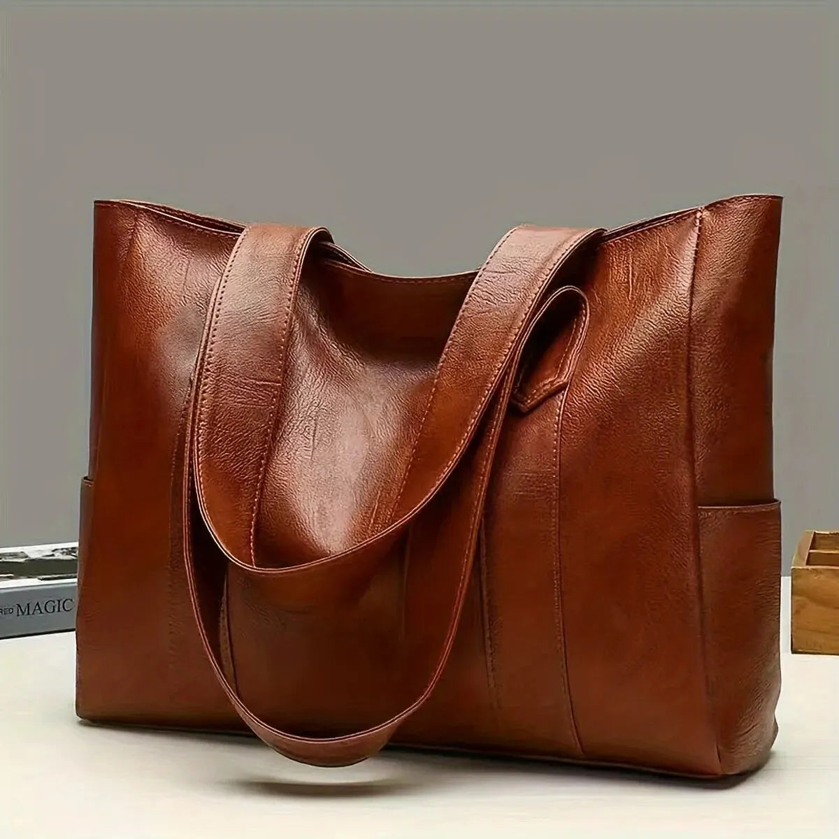 Sac Vintage en Cuir Souple, Pratique et Chic