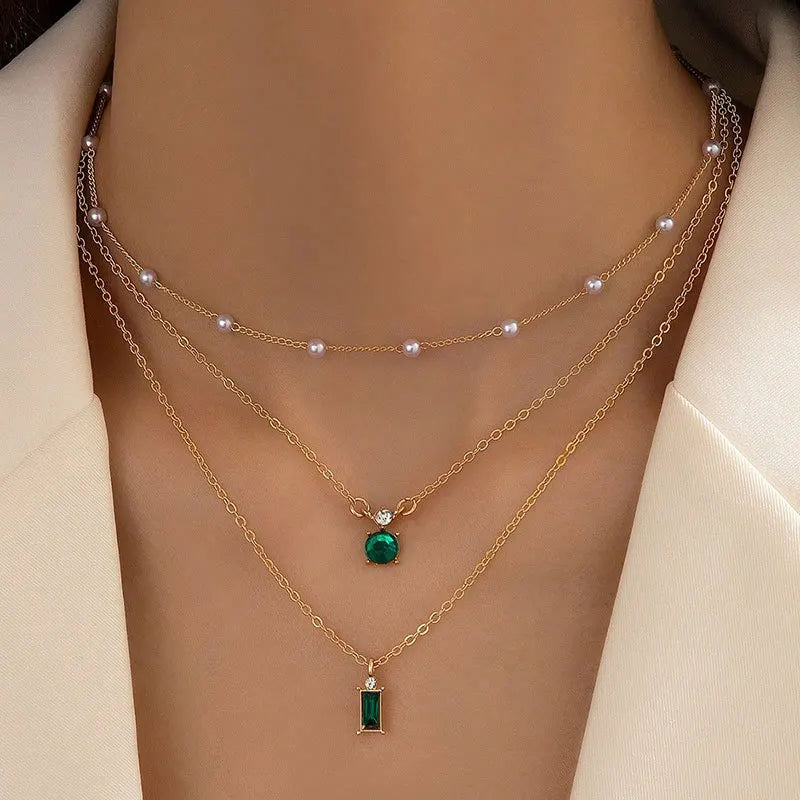 Collier Femme Émeraude