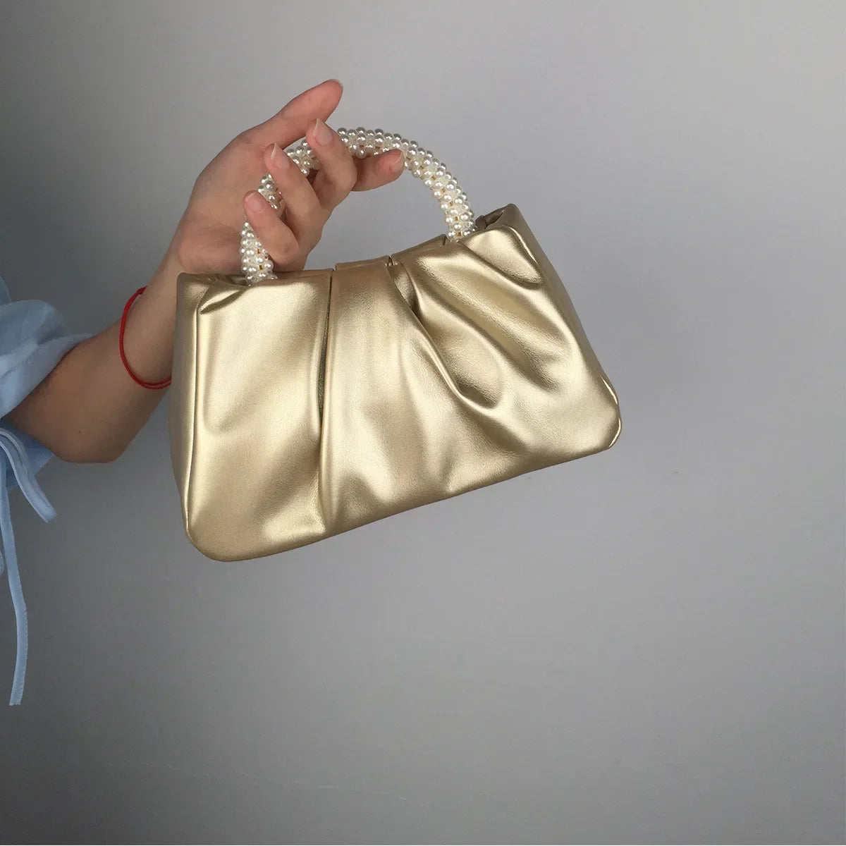 Sac Clutch en Cuir Perlé, Style Fashion et Élégant